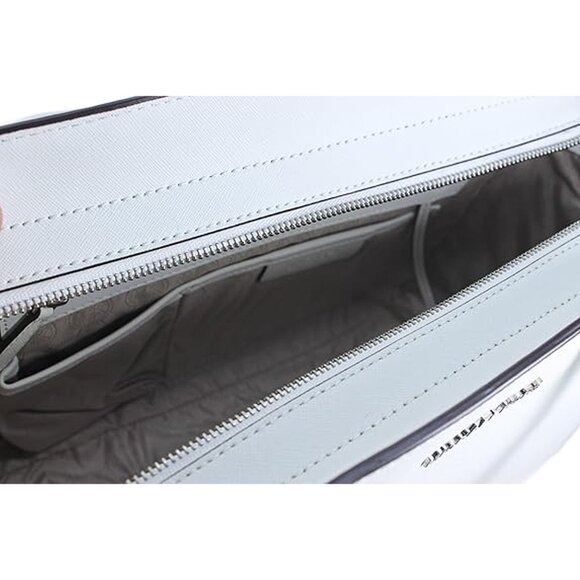 Michael Kors Selma Large Leather Zip Grommet Satchel Handbag Bag White Purse NEW - Picture 2 of 4